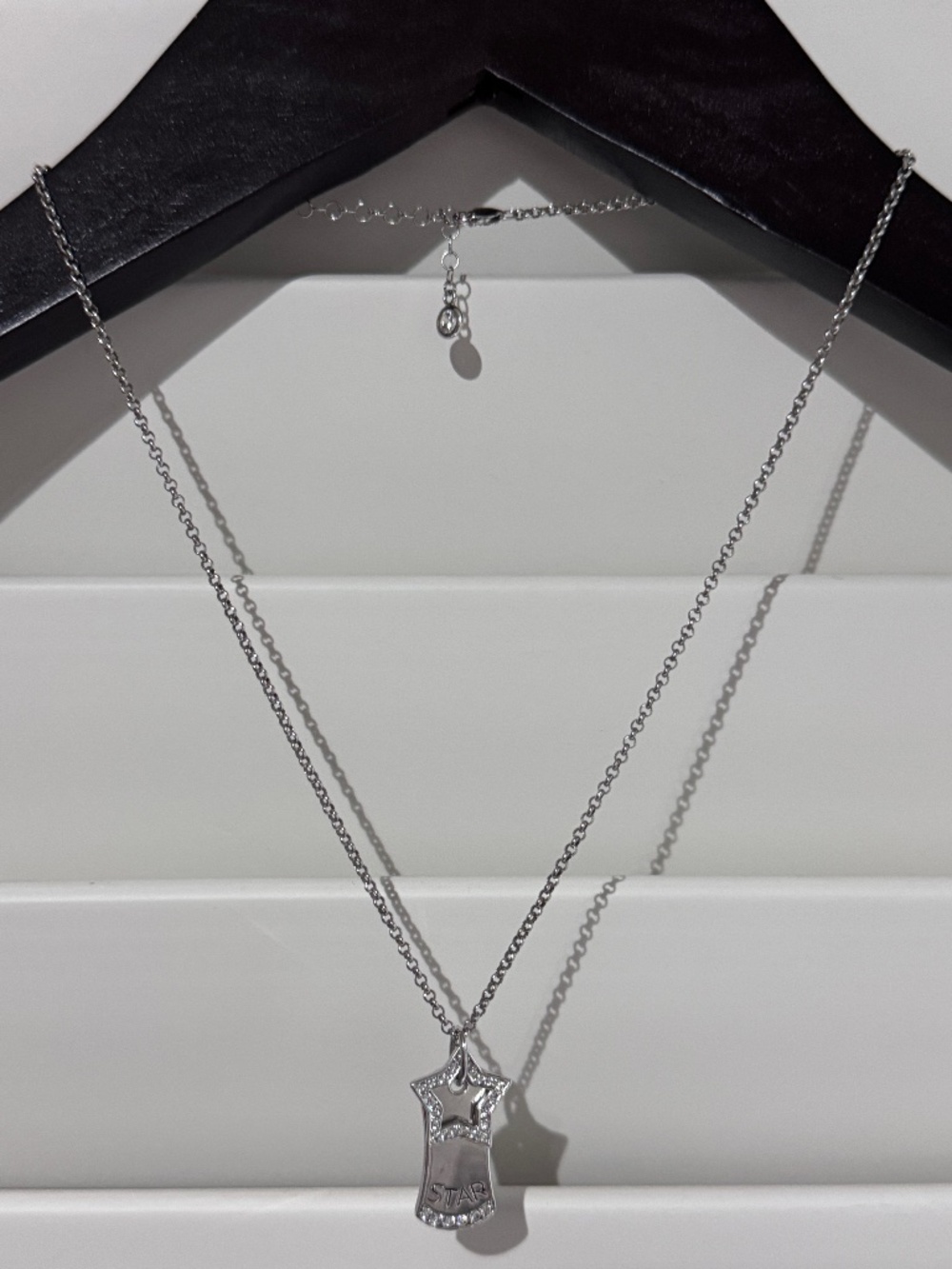 ⭐ .925 Sterling Silver Star Charm Necklace | Celestial Crystal Pendant ✨